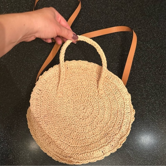 H&M Tan Raffia Woven Round Bag - Picture 5 of 7